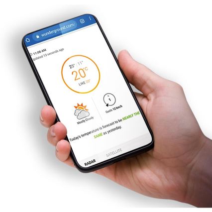 Sencor - Professionel vejrstation med farvet LCD-display 5V 1xCR2032 + 3xAA + 2xAA Wi-Fi Tuya