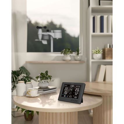 Sencor - Professionel vejrstation med farvet LCD-display og vækkeur 5V/1xCR2032 + 3xAA