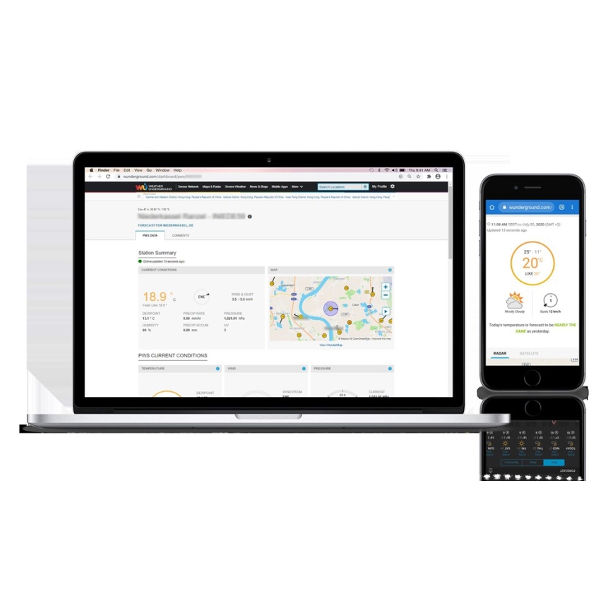 Sencor - Professionel vejrstation med LCD-farveskærm 1xCR2032 + 3xAA Wi-Fi