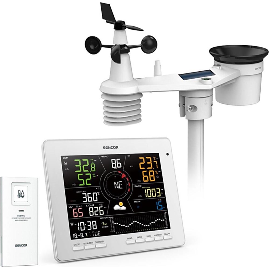 Sencor - Professionel vejrstation med LCD-farveskærm 1xCR2032 Wi-Fi Tuya