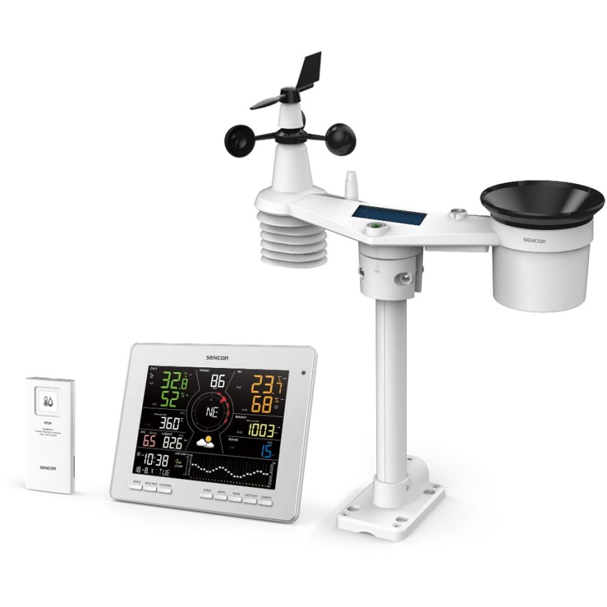 Sencor - Professionel vejrstation med LCD-farveskærm 1xCR2032 Wi-Fi Tuya
