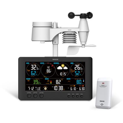 Sencor - Professionel vejrstation med LCD-farveskærm 5V/1xCR2032 + 3xAA Wi-Fi