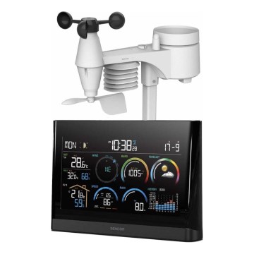 Sencor - Professionel vejrstation med LCD-farveskærm og vækkeur 5V/3xAAA + 3xAA