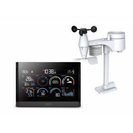 Sencor - Professionel vejrstation med LCD-farveskærm og vækkeur 5V/3xAAA + 3xAA