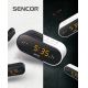 Sencor - Radio m. vækkeur + LED-skærm og projektor 5W/230V sort