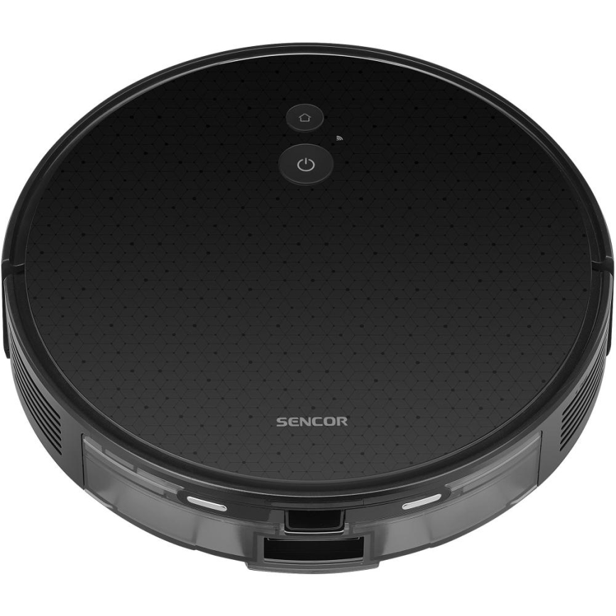 Sencor - Robotstøvsuger med moppe 2-i-1 16W/2600 mAh Wi-Fi sort + fjernbetjening