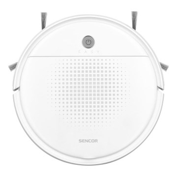 Sencor - Robotstøvsuger med moppe 2-i-1 18W/1500 mAh hvid + fjernbetjening