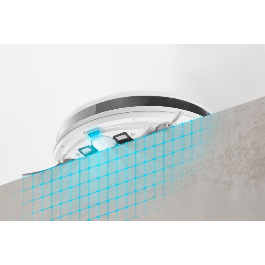Sencor - Robotstøvsuger med moppe 2-i-1 18W/1500 mAh hvid + fjernbetjening