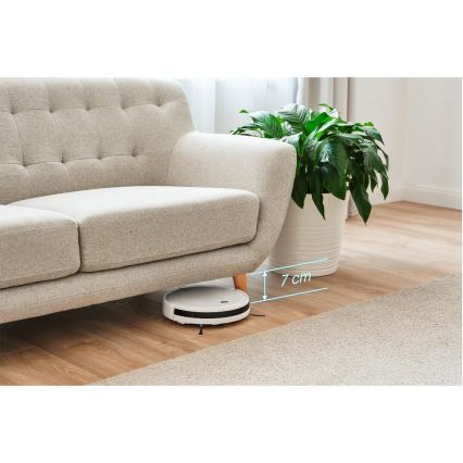 Sencor - Robotstøvsuger med moppe 2-i-1 18W/1500 mAh hvid + fjernbetjening