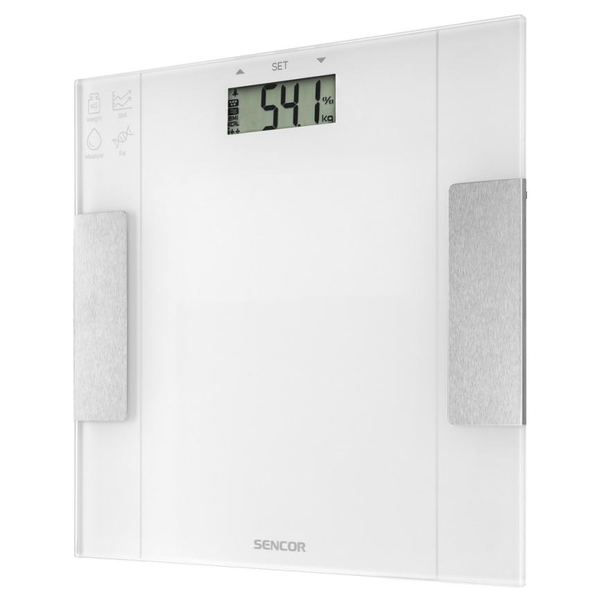 Sencor - Smart badevægt 1xCR2032 hvid