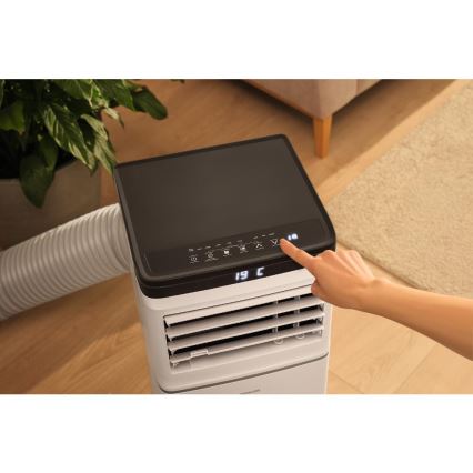 Sencor - Smart bærbar klimaanlæg 3-i-1 inkl. komplet tilbehør 1020 W/230 V 10000 BTU Wi‑Fi hvid + fjernbetjening