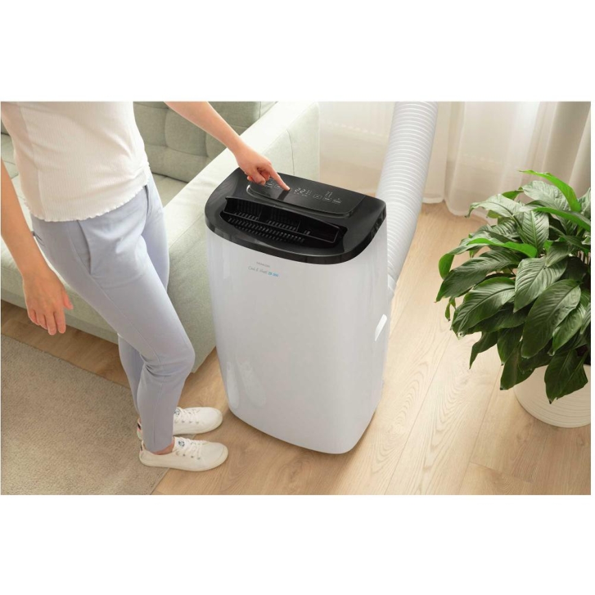 Sencor - Smart bærbar klimaanlæg 4-i-1 inkl. komplet tilbehør 1750W/230V 18000 BTU Wi-Fi hvid + fjernbetjening