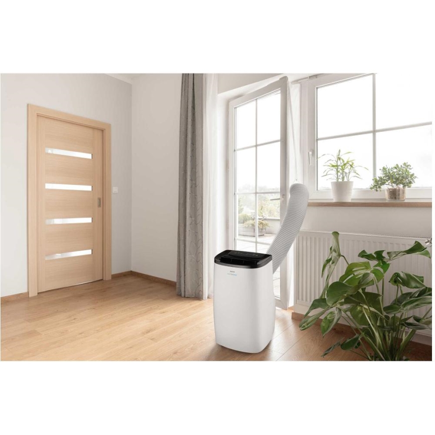 Sencor - Smart bærbar klimaanlæg 4-i-1 inkl. komplet tilbehør 1750W/230V 18000 BTU Wi-Fi hvid + fjernbetjening