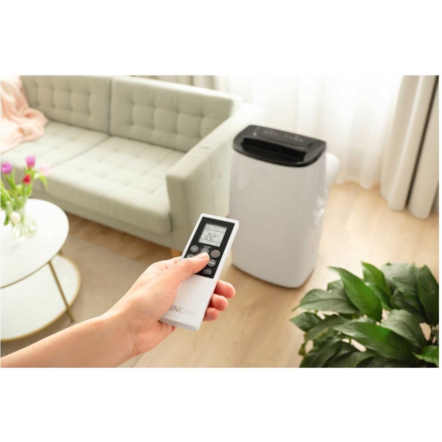 Sencor - Smart bærbar klimaanlæg 4-i-1 inkl. komplet tilbehør 1750W/230V 18000 BTU Wi-Fi hvid + fjernbetjening