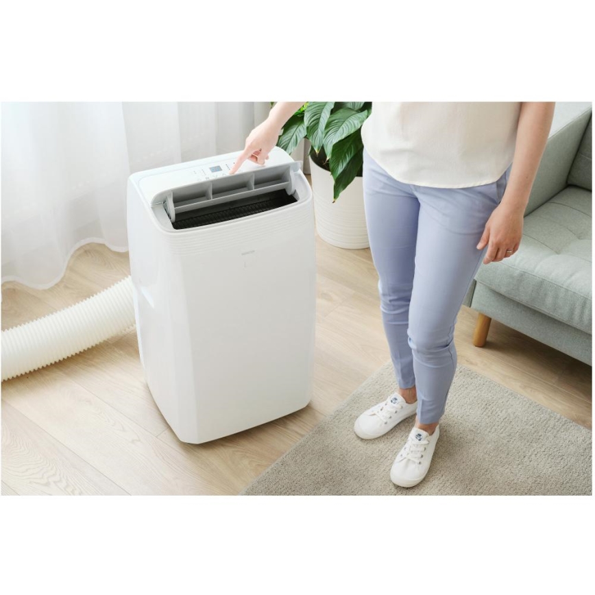 Sencor - Smart bærbar aircondition 5-i-1 inklusive komplet tilbehør 733W/230V 9000 BTU Wi-Fi hvid + fjernbetjening