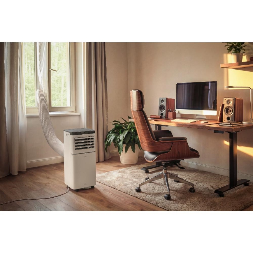 Sencor - Smart bærbart 3-i-1 klimaanlæg inkl. komplet tilbehør, 760 W/230 V, 7000 BTU, Wi-Fi, hvid + fjernbetjening