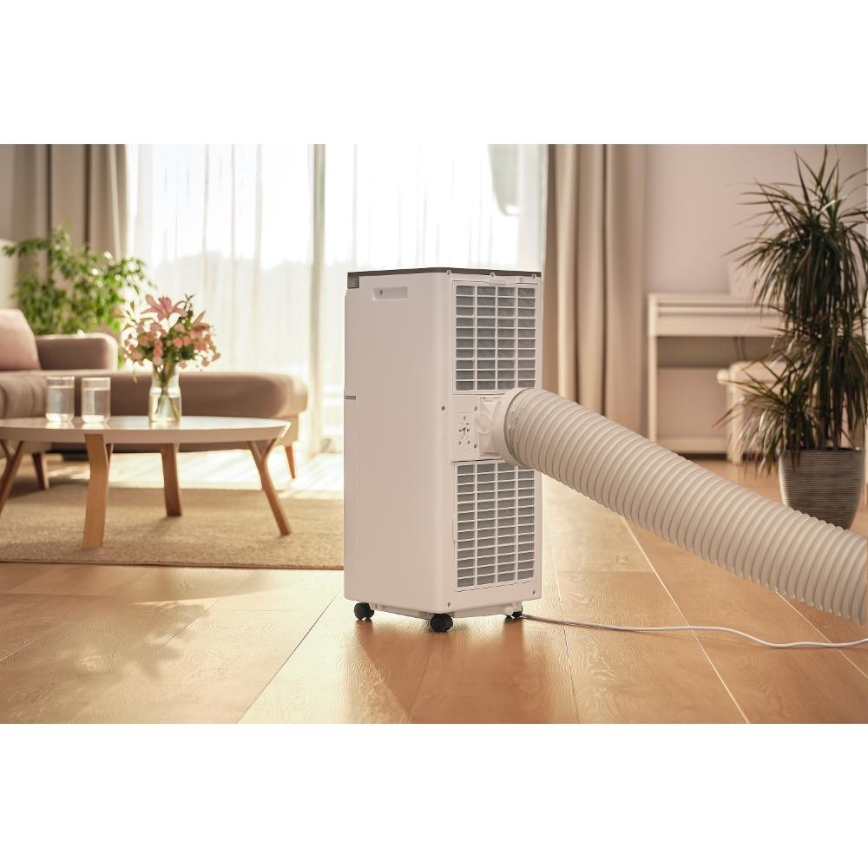Sencor - Smart bærbart 3-i-1 klimaanlæg inkl. komplet tilbehør, 760 W/230 V, 7000 BTU, Wi-Fi, hvid + fjernbetjening