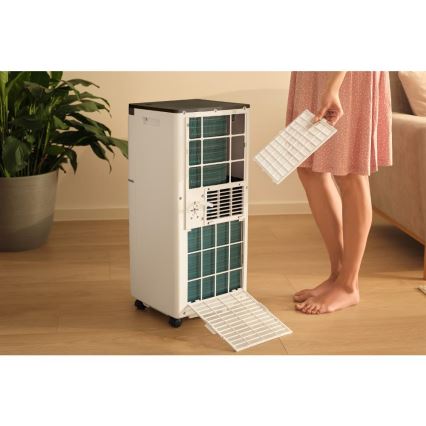Sencor - Smart bærbart 3-i-1 klimaanlæg inkl. komplet tilbehør, 760 W/230 V, 7000 BTU, Wi-Fi, hvid + fjernbetjening