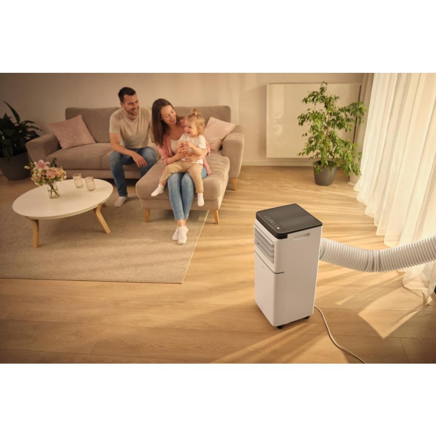 Sencor - Smart bærbart 3-i-1 klimaanlæg inkl. komplet tilbehør, 760 W/230 V, 7000 BTU, Wi-Fi, hvid + fjernbetjening
