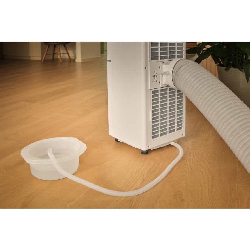 Sencor - Smart bærbart 3-i-1 klimaanlæg inkl. komplet tilbehør, 760 W/230 V, 7000 BTU, Wi-Fi, hvid + fjernbetjening