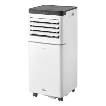 Sencor - Smart bærbar klimaanlæg 3-i-1 inkl. komplet tilbehør 1020 W/230 V 10000 BTU Wi‑Fi hvid + fjernbetjening