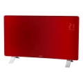 Sencor - Smart elektrisk konvektor/varmeovn 1200/2400W/230V IP24 Wi-Fi rød