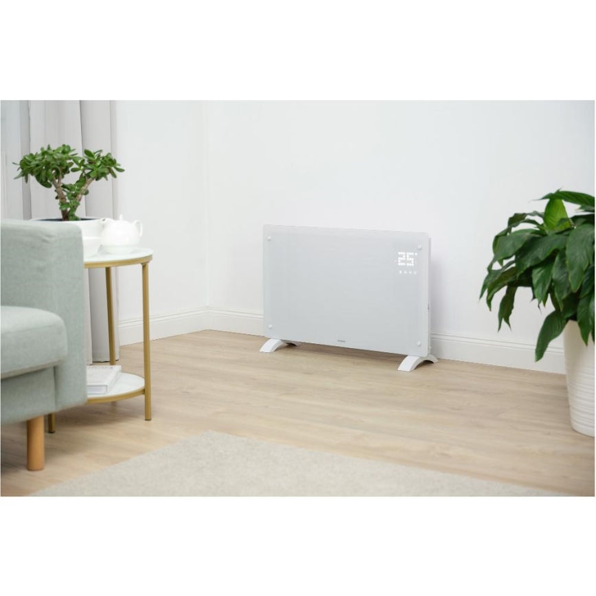 Sencor - Smart elektrisk konvektor/elvarmer 2000W/230V IP24 Wi-Fi hvid + fjernbetjening