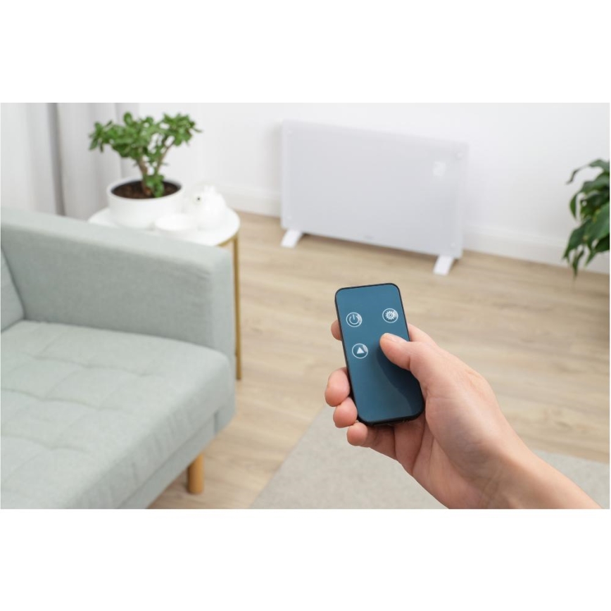 Sencor - Smart elektrisk konvektor/elvarmer 2000W/230V IP24 Wi-Fi hvid + fjernbetjening