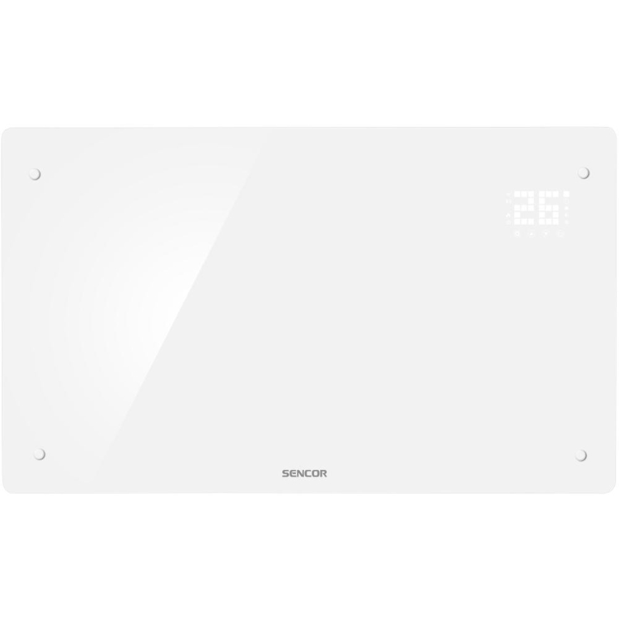 Sencor - Smart elektrisk konvektor/elvarmer 2000W/230V IP24 Wi-Fi hvid + fjernbetjening