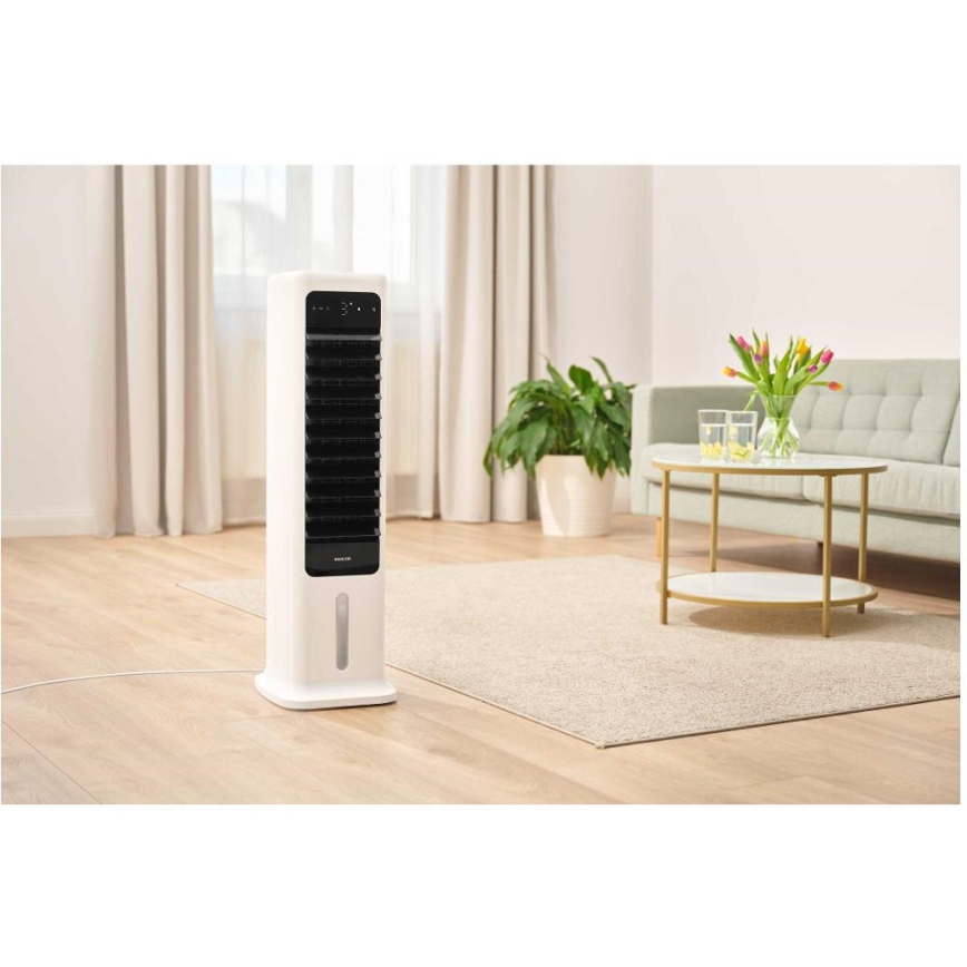 Sencor - Smart luftkøler mobil 60W/230V Wi-Fi hvid + fjernbetjening