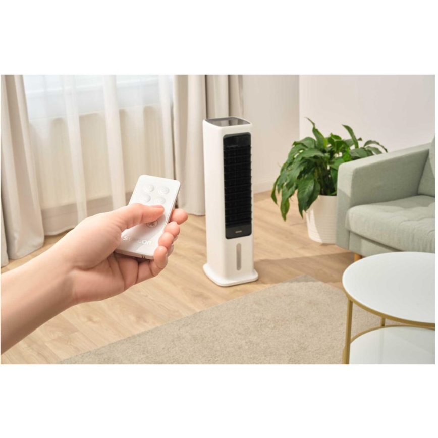 Sencor - Smart luftkøler mobil 60W/230V Wi-Fi hvid + fjernbetjening