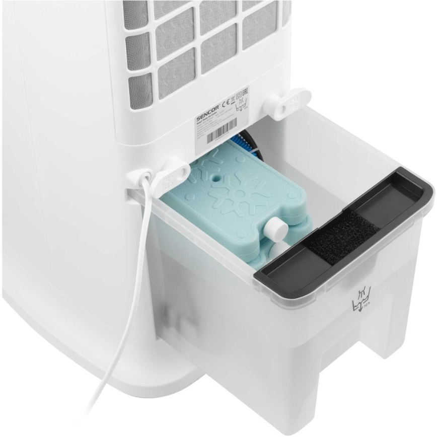 Sencor - Smart luftkøler mobil 60W/230V Wi-Fi hvid + fjernbetjening