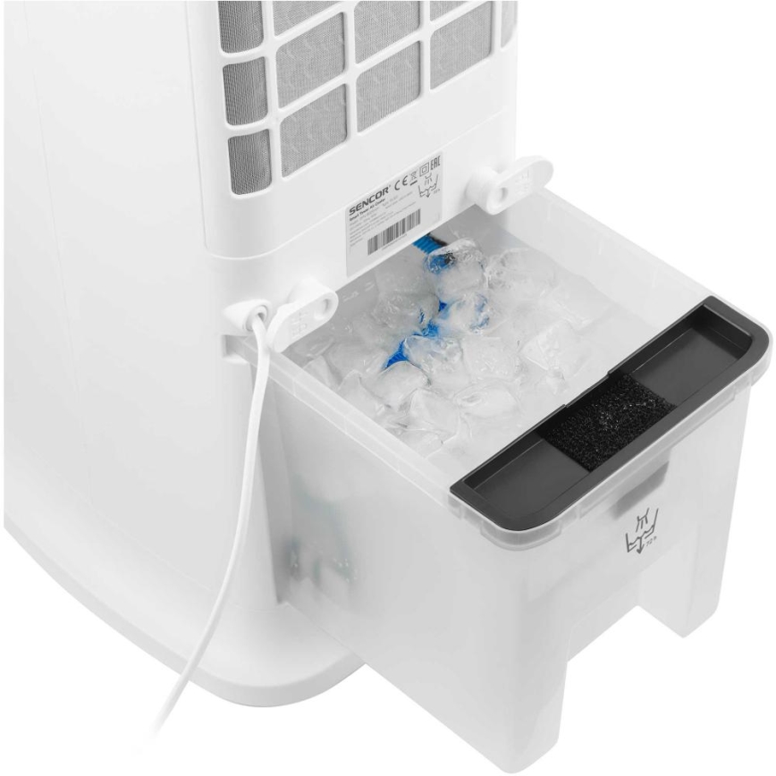 Sencor - Smart luftkøler mobil 60W/230V Wi-Fi hvid + fjernbetjening