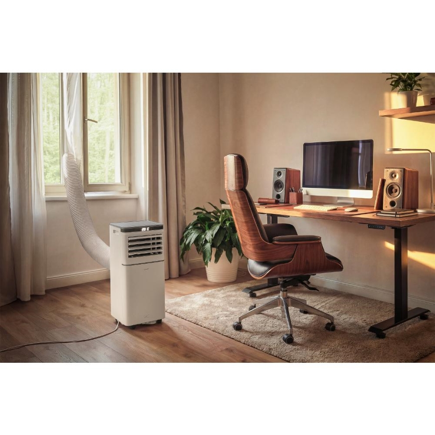 Sencor - Smart bærbar klimaanlæg 3-i-1 inkl. komplet tilbehør 815W/230V 8000 BTU Wi‑Fi hvid + fjernbetjening