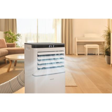 Sencor - Smart bærbar klimaanlæg 3-i-1 inkl. komplet tilbehør 815W/230V 8000 BTU Wi‑Fi hvid + fjernbetjening