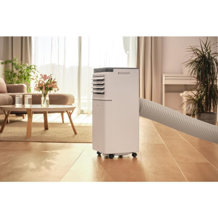 Sencor - Smart bærbar klimaanlæg 3-i-1 inkl. komplet tilbehør 815W/230V 8000 BTU Wi‑Fi hvid + fjernbetjening