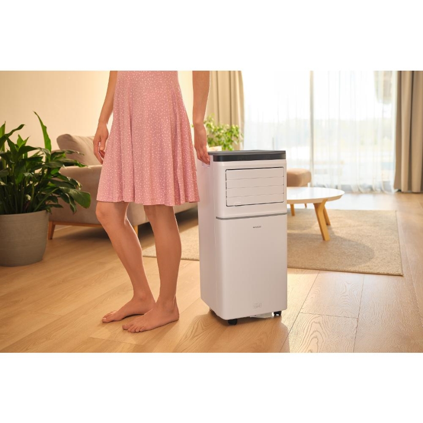Sencor - Smart bærbar klimaanlæg 3-i-1 inkl. komplet tilbehør 815W/230V 8000 BTU Wi‑Fi hvid + fjernbetjening