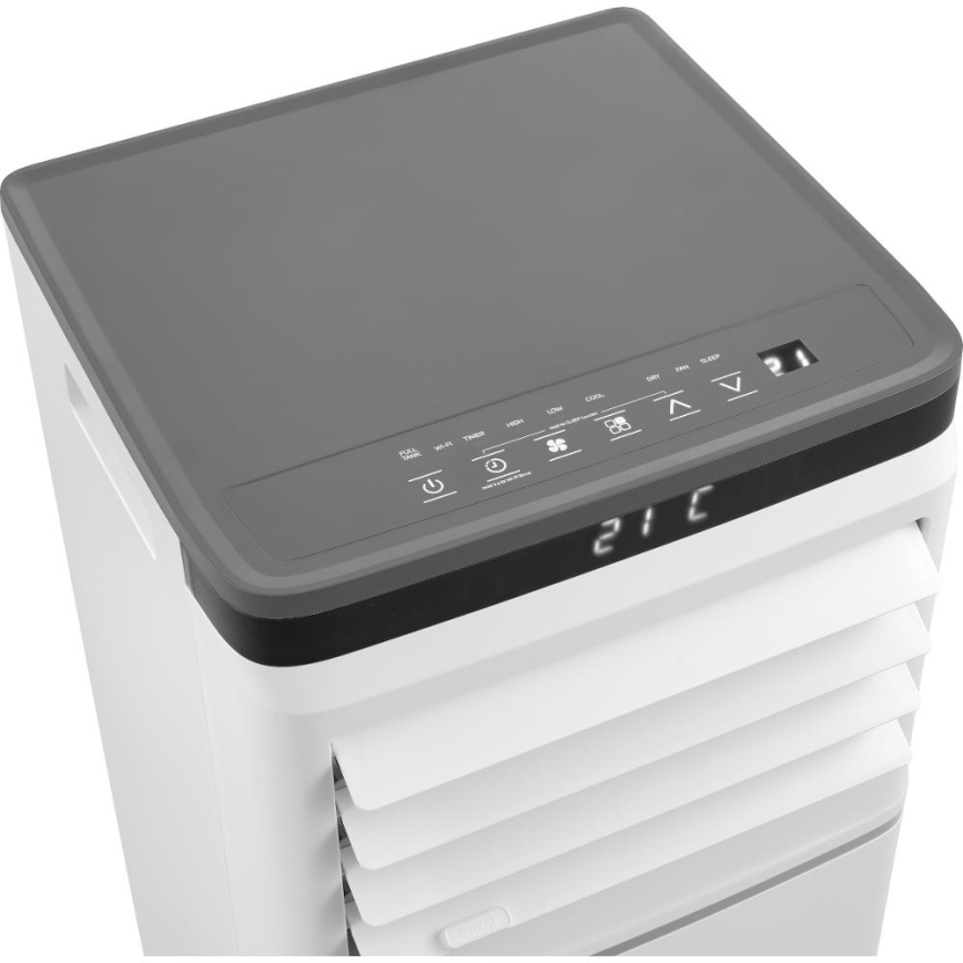 Sencor - Smart bærbar klimaanlæg 3-i-1 inkl. komplet tilbehør 815W/230V 8000 BTU Wi‑Fi hvid + fjernbetjening