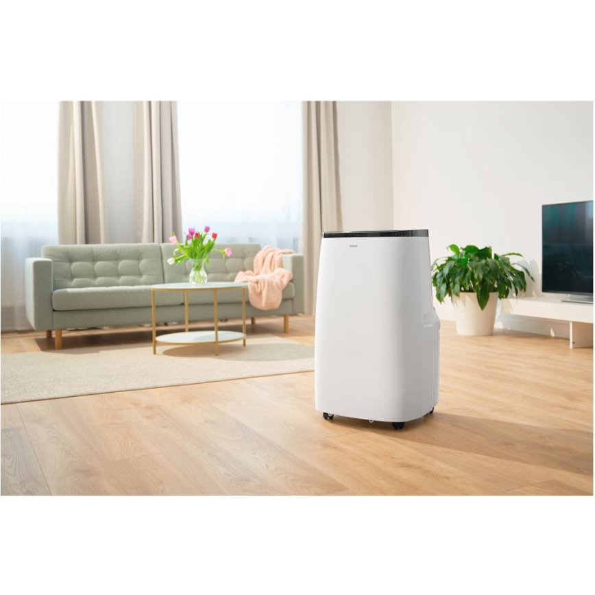 Sencor - Smart bærbar klimaanlæg 4-i-1 inkl. komplet tilbehør 1700 W/230 V 12000 BTU Wi‑Fi hvid + fjernbetjening