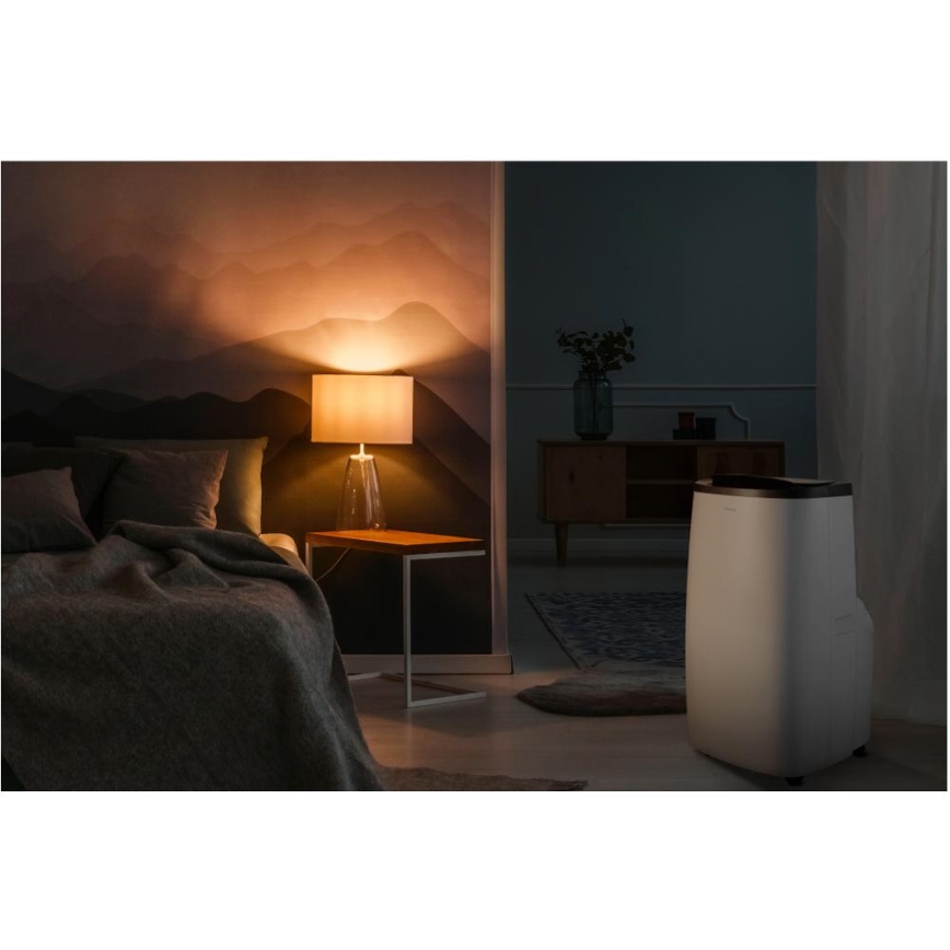 Sencor - Smart bærbar klimaanlæg 4-i-1 inkl. komplet tilbehør 1700 W/230 V 12000 BTU Wi‑Fi hvid + fjernbetjening