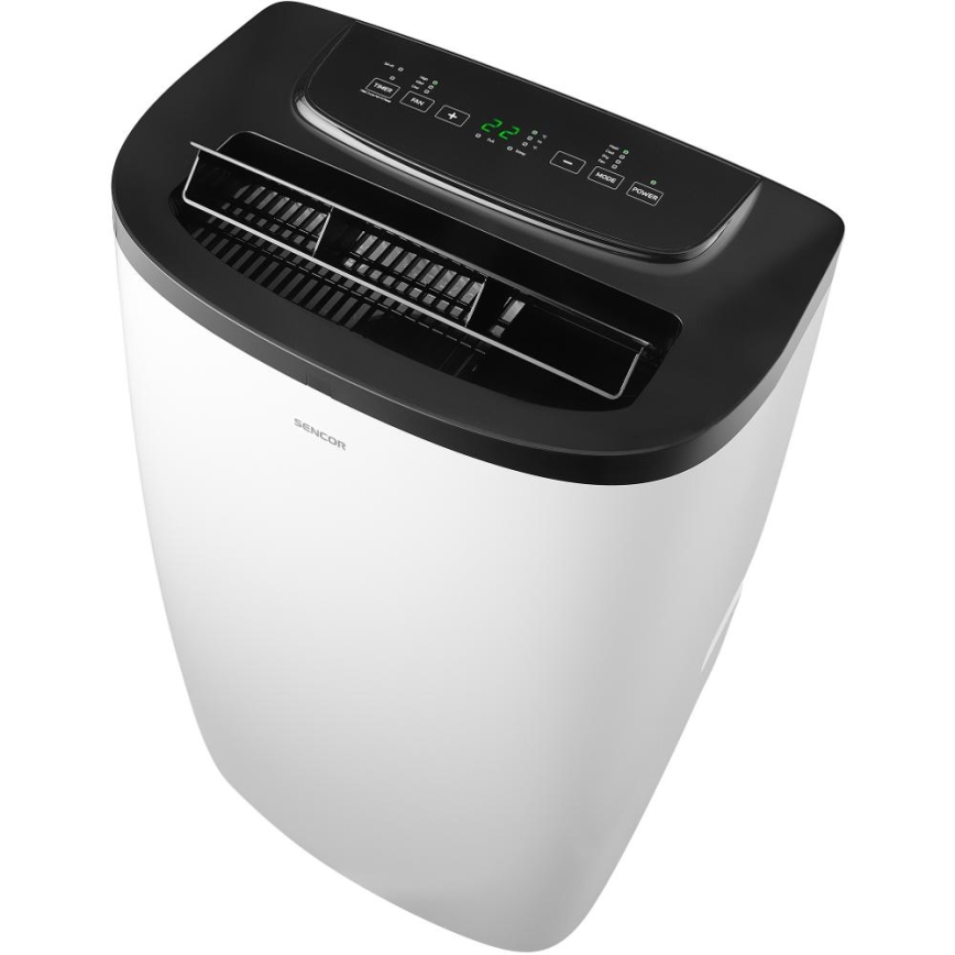 Sencor - Smart bærbar klimaanlæg 4-i-1 inkl. komplet tilbehør 1700 W/230 V 12000 BTU Wi‑Fi hvid + fjernbetjening