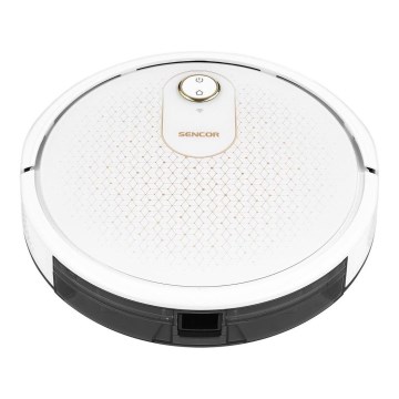Sencor - Smart robotstøvsuger med moppe 2-i-1 28W/2600 mAh Wi-Fi hvid + fjernbetjening