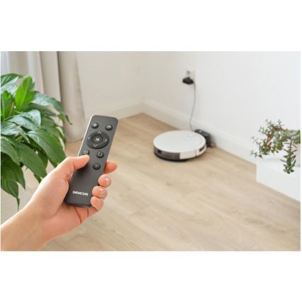 Sencor - Smart robotstøvsuger med moppe 2-i-1 28W/2600 mAh Wi-Fi hvid + fjernbetjening