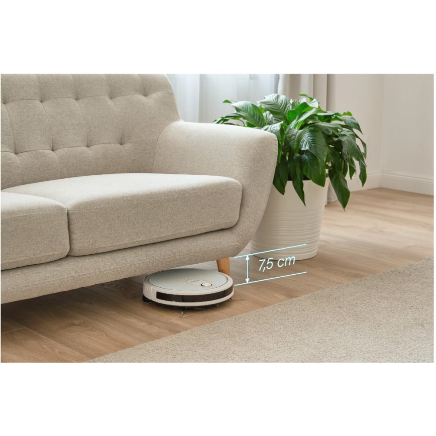 Sencor - Smart robotstøvsuger med moppe 2-i-1 28W/2600 mAh Wi-Fi hvid + fjernbetjening