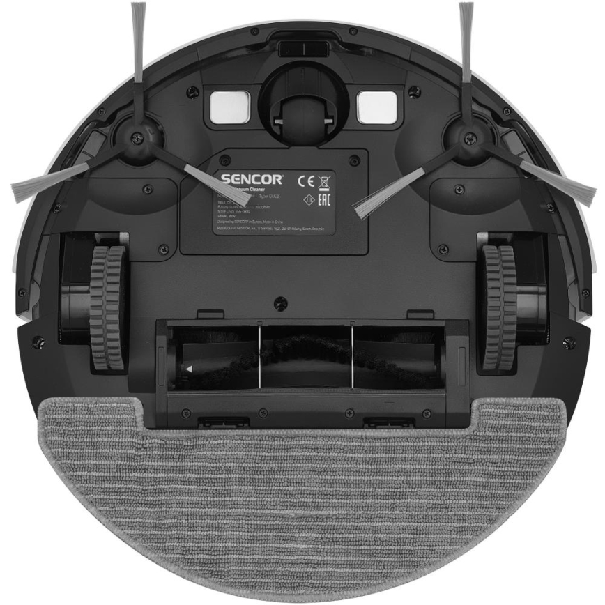 Sencor - Smart robotstøvsuger med moppe 2-i-1 28W/2600 mAh Wi-Fi hvid + fjernbetjening