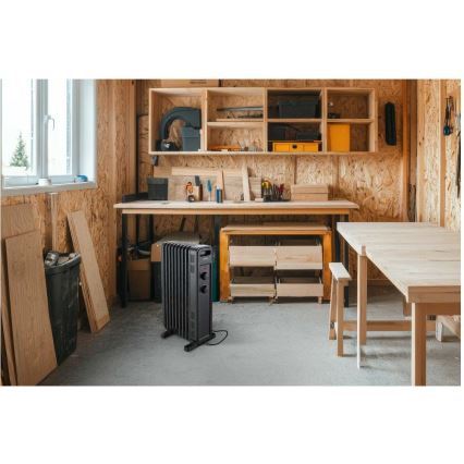 Sencor - Sort olieradiator med 9 lameller 800/1200/2000W/230V