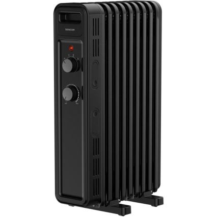 Sencor - Sort olieradiator med 9 lameller 800/1200/2000W/230V