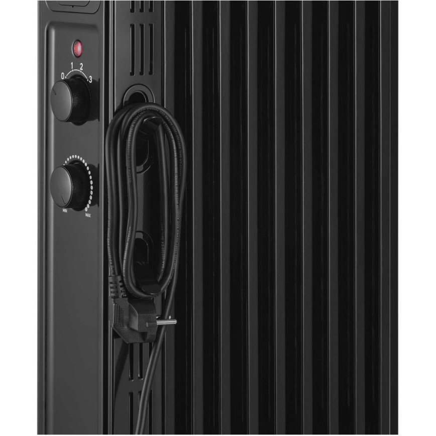 Sencor - Sort olieradiator med 9 lameller 800/1200/2000W/230V