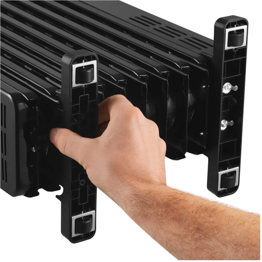 Sencor - Sort olieradiator med 9 lameller 800/1200/2000W/230V