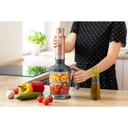 Sencor - Stavblender 4-i-1 1200W/230V rustfrit stål/kobber